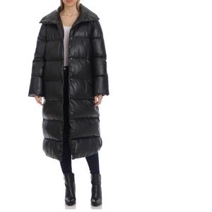 Avec Les Filles faux leather puffer jacket
